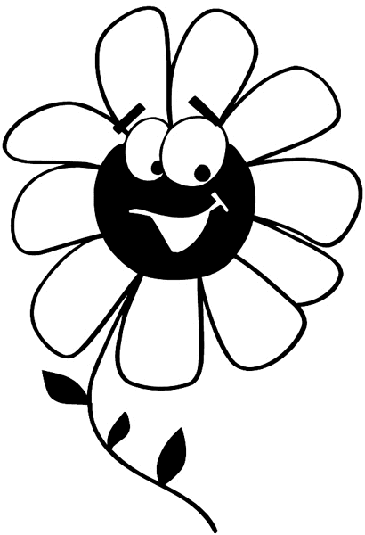 Black Eyed Susan with eyes and mouth vinyl sticker. Customize on line. Flowers Trees Plants 039-0466